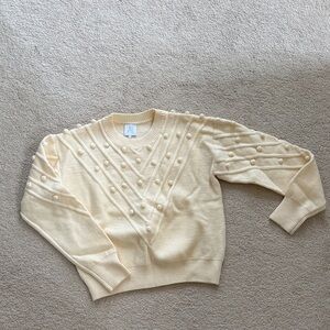 Cream Textured Women's Sweater